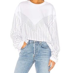 Frankie B Sinead Crystals boyfriend sweatshirt size small